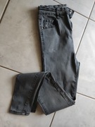szare spodnie elastyczne skinny wysoki stan elastyczne modne casual