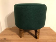 Pufa okrągła butelkowa zieleń mikrofaza