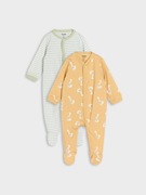 Pajacyki niemowlęce Sinsay 56 piżamy 2 pack gęsi gęś gąski paski