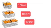 Zestaw Wago 300szt linka drut 221-412 415 złączka