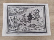 Kopia ryciny "Witch Woodcut" 