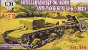 Artillery Set T-26/45mm, anti-tank gun 53-K - model do sklejania skala 1/72