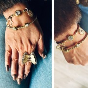 Bransoletka sznurkowa brązowa z intencją | handmade | cyrkonia | jak Tous