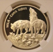 20 ZŁ 1999 WILK, WILKI  NGC PF 70 - RZADKOŚĆ