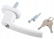 Klamka okienna Mensen biała aluminiowa z kluczem 35 mm