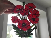 Nowy witraż witrażyk dekoracja okienna maki