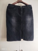 Czarna spódnica sztruksowa z przetarciami do kolan Fcuk Jeans XL 42 