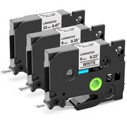 Zestaw Taśm Laminowanych Oozmas – Kompatybilne z Brother P-Touch (3 sztuki)