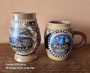2 kufelki kolekcjonerskie. XXw. Kufle ceramiczne.