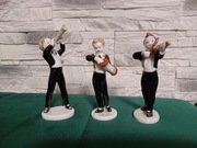 Muzykanci 3 figurki porcelana Hollohaza