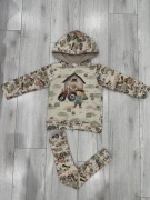 Komplet dziecięcy farma farmer bluza z kapturem i legginsy leginsy 110
