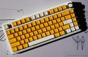 Klawiatura mechaniczna - żółte keycapy ABS, linear, Gateron Milky Yellow