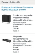 Umywalka 80cm Hood Home seria Mazaz szafką i baterią, Czarny komplet