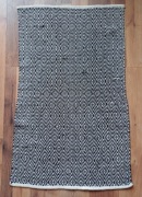 Dywanik płasko tkany, czarno-kremowy 125 x 80 cm