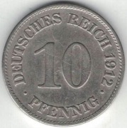286 Niemcy Cesarstwo 10 pfennig 1912 E