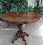 Stolik kawowy owalny profilowany oryginalny antyk XIX wiek