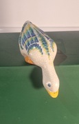 Ceramiczna kaczuszka vintage na półkę,  ze zwisającą główką