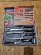 NOŻE KUCHENNE KARBOWANE OSTRE NOŻYCZKI SKROBACZKA zestaw szefa kuchni