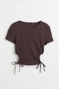 H&M  bluzka prążkowany top z wycięciami S M