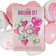 Romantyczny zestaw balonów serca lateks folia 16el. 
