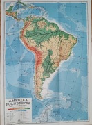 Mapa Ameryki Południowej dwustronna fizyczna i polityczna 1:20 000 000 