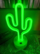 Lampka Neonowa LED Kaktus – Dekoracja Neon do Pokoju, Zielona