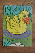 stara układanka - kaczka - puzzle vintage - 24 elementy