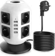 Lista zasilająca Z 12-ma Gniazdami i 4-ma Portami USB Kabel 5m