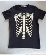 T-shirt czarny KOŚCIOTRUP bawełna KappAhl 146/152