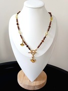 Naszyjnik z kamienia naturalnego jaspis brązowy I cytryn