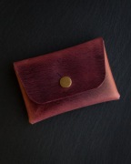 Portfel skórzany handmade fioletowy