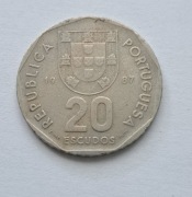 729. Moneta Portugalia 20 escudo 1987 rok 