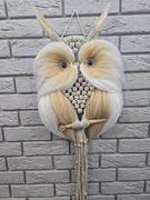 Sowa z makramy. Szerokość 40cm,  długość 80cm.