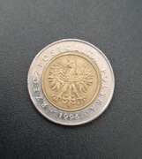 Moneta 5 zł z 1996 roku obiegowa 5zl złotych 1996r rok obiegowe