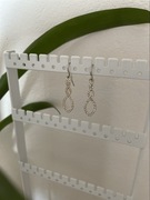 KOLCZYKI kolor SREBRNY i CYRKONIE dł. 3 cm