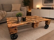 Stolik z palety olejowany DIY