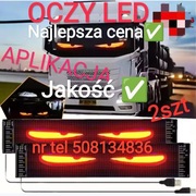 2SZT DUŻE Diabelskie Oczy Led 59x12cm z aplikacją tir bus osobówka traktor 