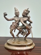 Figurka mosiądz Shiva i Parvati 17.5 cm sygnowana 