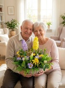 Wiosenna kompozycja prezent na Dzień Babci i Dziadka Wiosenne Wspomnienie 