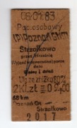 Bilet osobowy PKP Poznań - Strzałkowo