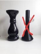 Wazon czarne szkło prl  Makora