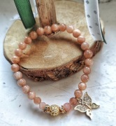 Bransoletka handmade kamień słoneczny cyrkonie prezent kamienie szlachetne