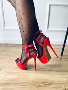 Sexy platformy czerwone lakierowane 16cm obca roz. 37 pudełko