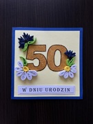 Kartka urodzinowa, ręcznie robiona, quilling