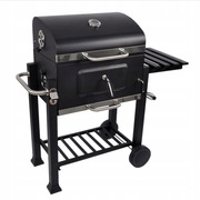 % Duży Grill węglowy żeliwny ruszt 113,5x50x107 cm ogrodowy XXL + POKROWIEC