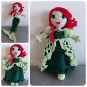 Lalka na szydełku Mała syrenka Arielka