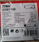 Nowe klocki TRW gdb1139