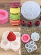 Foremki silikonowe do świec dekoracyjne maliny truskawki ciastko 