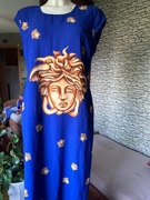 GRANATOWA SUKIENKA MAXI DŁUGA  STYL VERSACE
