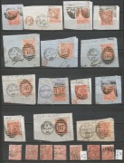 Anglia 1865 Mi 24 stemple odmian stemple wycinki zestaw